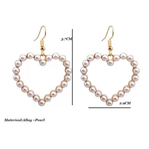 Pearl Heart  Drop ❤️ Earrings - Picture 5 of 5